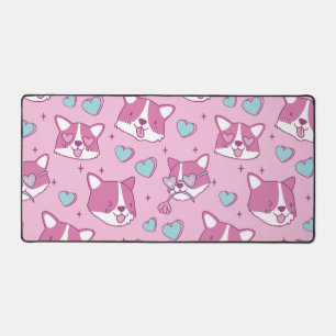 Kawaii Corgi Liebe Pattern Desk Mat Schreibtischunterlage