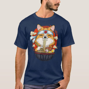 Kawaii Corgi Ramen Niedlich Japanischer Hund Lover T-Shirt