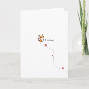 Kawaii Corgi Wortspiel Valentinstagskarte Karte