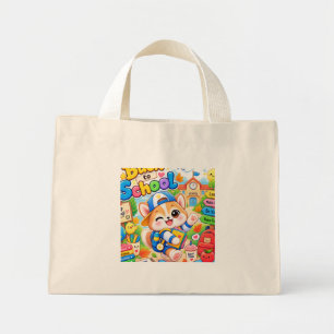 Kawaii Corgi Zurück zur Schule Kleiner Tote Bag Mini Stoffbeutel