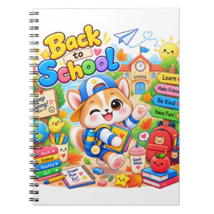 Kawaii Corgi Zurück zur Schule Notizbuch Notizblock