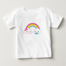 Kawaii Couple Clouds mit Regenbogen