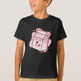Kawaii Cow Retro Japanisch Erdbeere Milkshake T-Shirt