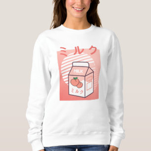 Kawaii Cow Retro Japanisch Pfirsichmilch Sweatshirt