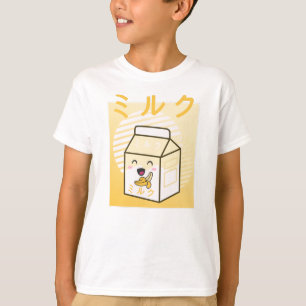 Kawaii Cow Retro Japanische Bananen Milch T-Shirt