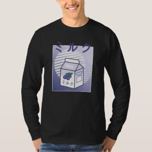 Kawaii Cow Retro Japanische Blueberry Milk T-Shirt
