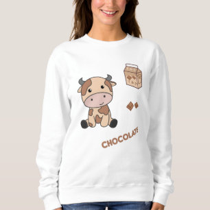 Kawaii Cow Retro Japanische Schokolade Kühe Sweatshirt