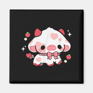 Kawaii Cow Strawberry Niedlich Anime Girls T Magnet