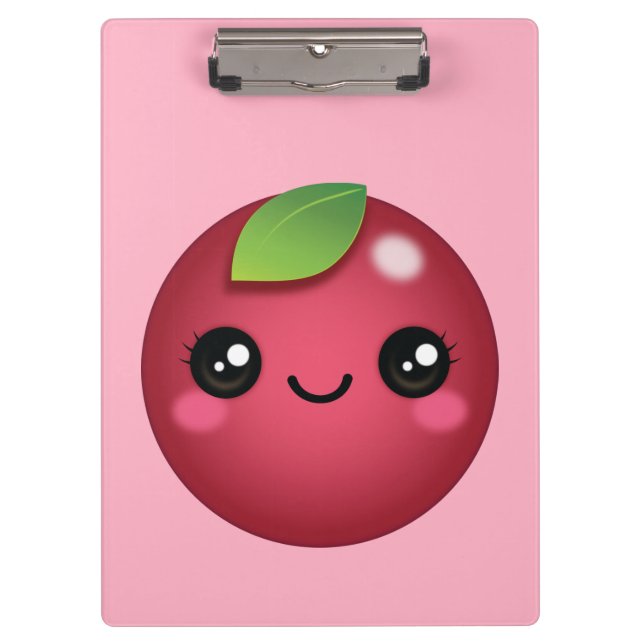 Kawaii Cranberry Clipboard Klemmbrett (Vorderseite)