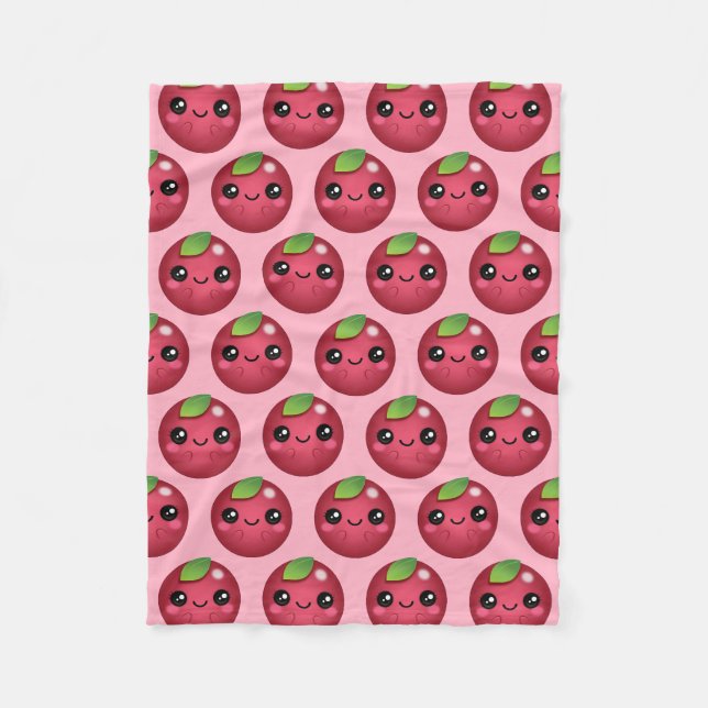 Kawaii Cranberry Fleecedecke (Vorderseite)
