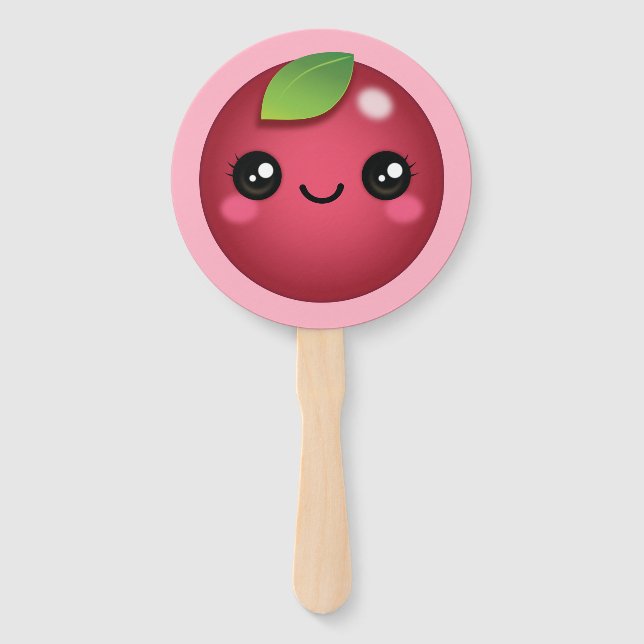 Kawaii Cranberry Hand Fan Fächer (Vorderseite)