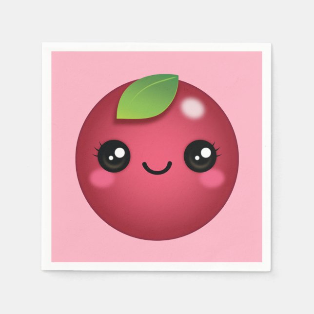 Kawaii Cranberry Napkins Serviette (Vorderseite)