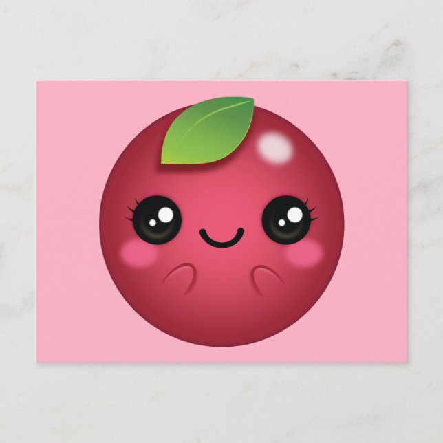 Kawaii Cranberry Postkarte (Vorderseite)