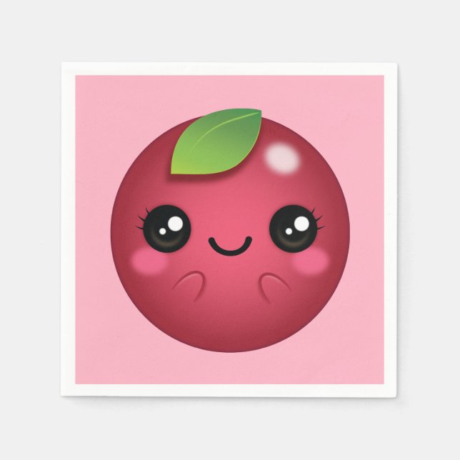Kawaii Cranberry Serviette (Vorderseite)