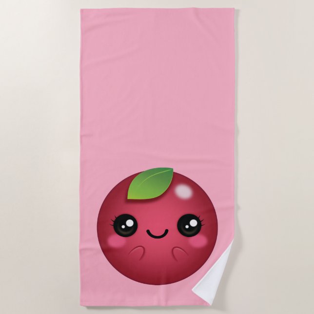 Kawaii Cranberry Strandtuch (Vorderseite)