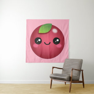Kawaii Cranberry Tapestry Wandteppich