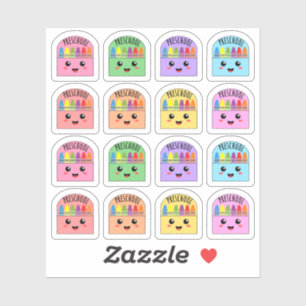 Kawaii-Crayons-Vorschule-Kinderbetreuung-Nursery-P Aufkleber