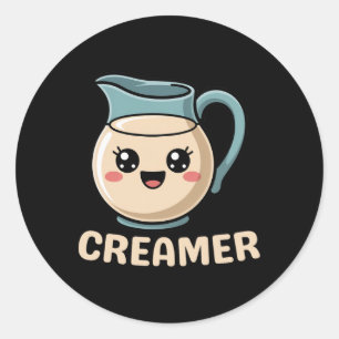 Kawaii Creamer Coffee Niedlich Halloween Kostüm Ri Runder Aufkleber