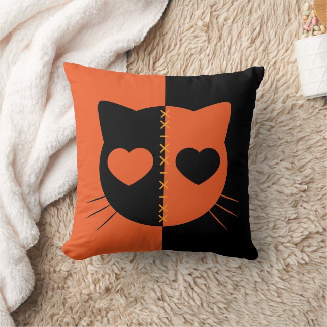 Kawaii Creepy Niedlich Cat Halloween Kissen (Decke)
