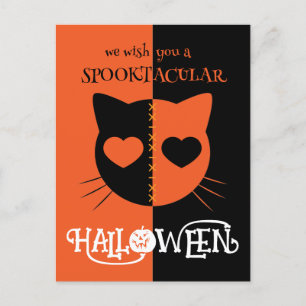 Kawaii Creepy Niedlich Cat Spooktacular Halloween Postkarte