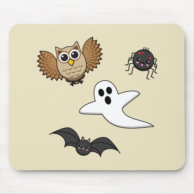Kawaii Creepy Night Creatures Set Mousepad (Vorne)
