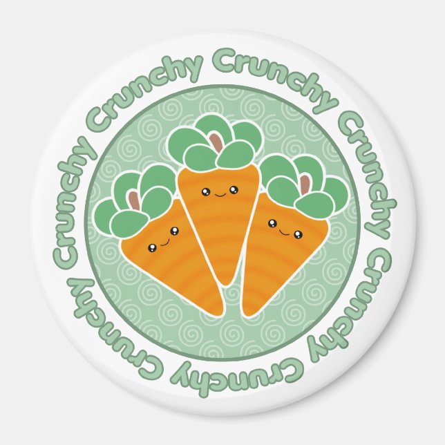 Kawaii Crunchy Carrots Magnet (Vorne)