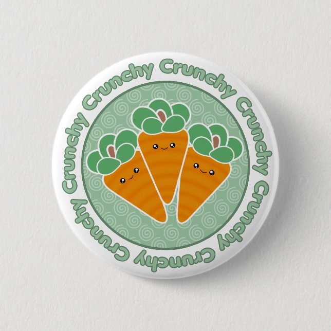 Kawaii Crunchy Karotten-Knopf-Abzeichen Button (Vorderseite)