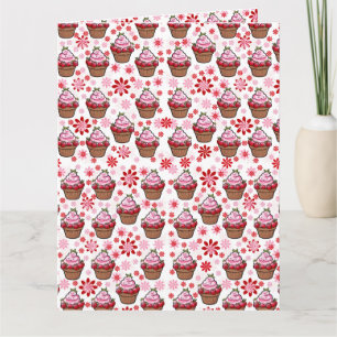 Kawaii Cupcake Design - Niedliche DessertIllustrat Karte