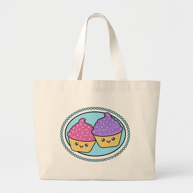Kawaii Cupcake Friends Jumbo Stoffbeutel (Vorne)