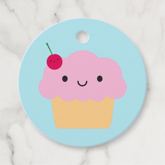 Kawaii Cupcake Geschenkanhänger (Vorderseite)