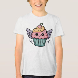Kawaii Cupcake Kids Tri-Blend Shirt