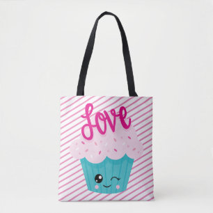 Kawaii Cupcake Love Pink Türkis Streifen Süß Mädch