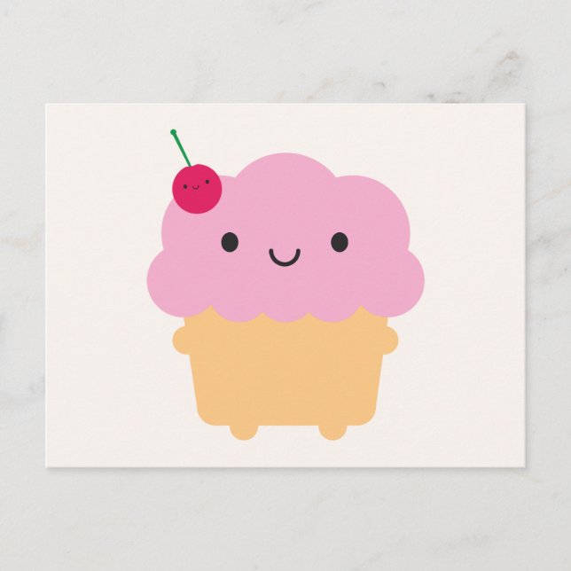 Kawaii Cupcake Postkarte (Vorderseite)