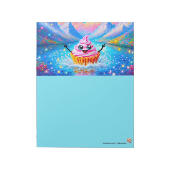 Kawaii Cupcake Träume Notizblock (Rotiert)