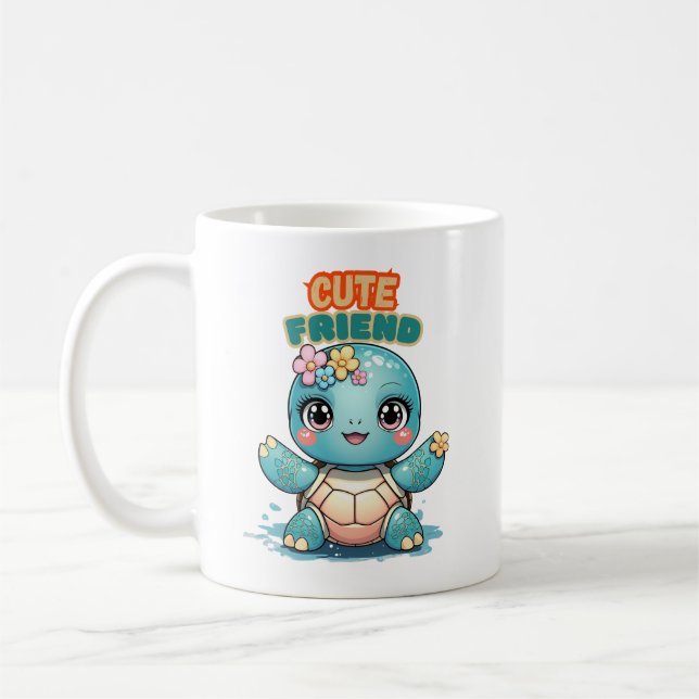 Kawaii Cute Baby Turtle Mug Kaffeetasse (Links)