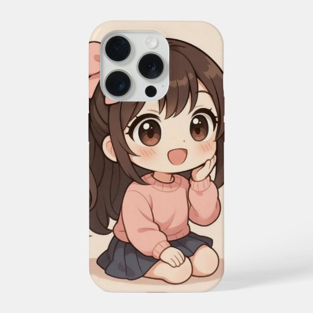 Kawaii Cute Girl iPhone Case Hülle (Rückseite)