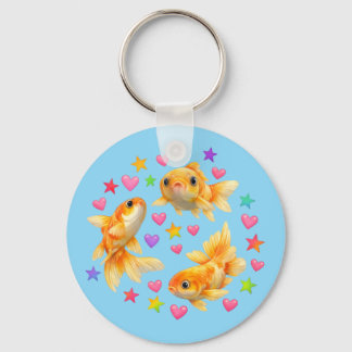 kawaii cute y2k rainbow goldfish  schlüsselanhänger