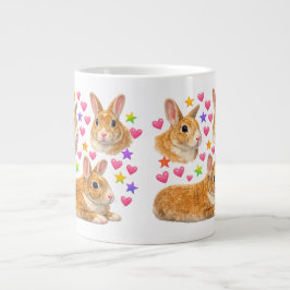 kawaii cute y2k rainbow rabbit bunny Jumbo-Tasse