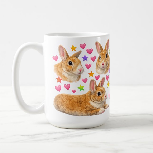 kawaii cute y2k rainbow rabbit bunny kaffeetasse (Links)