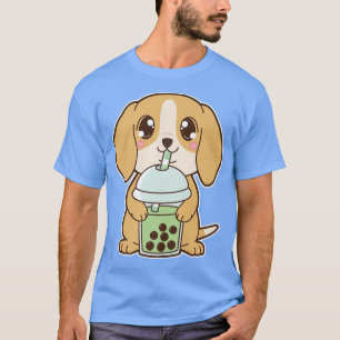 Kawaii Cute Zodiac Boba Dog Matcha Green Bubble Mi T-Shirt