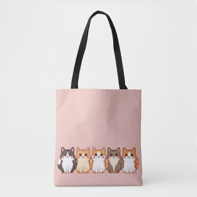 Kawaii Cutie Kitty Crew Mädchen Pfirsich Rosa Katz (Vorderseite)