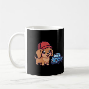 Kawaii-Dachshund-LKW-Fahrer-Kaffeetasse Kaffeetasse