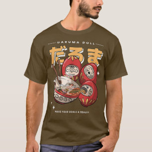 Kawaii Daruma Doll Ramen - Retro Vintag Ramen Des T-Shirt