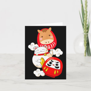 Kawaii Daruma Japanisches Neues Jahr 2026 Jahr des Karte