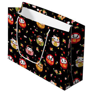 Kawaii daruma pattern große geschenktüte