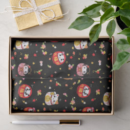 Kawaii daruma pattern seidenpapier