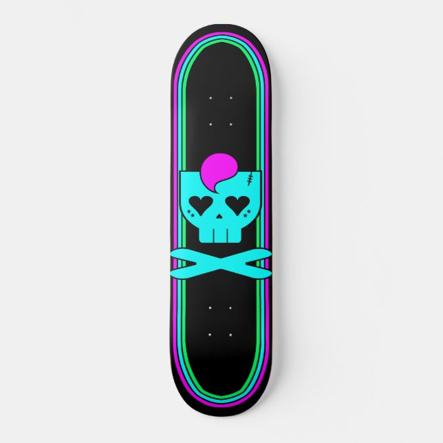 KAWAII DEATHROCK SCHÄDEL-PLATTFORM SKATEBOARD (Vorderseite)