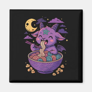 Kawaii Demon Ramen Noodles Goat Pentagram Pastel B Magnet