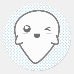 Kawaii, der Geist-Aufkleber blinzelt Runder Aufkleber