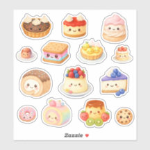 Kawaii-Dessert-Aufkleber aus Vinyl